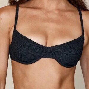 Monday Swimwear Maui Top-Black Crinkle